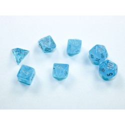 Chessex - Set 7 Dadi Poliedrici Mini - Luminary Sky/Silver